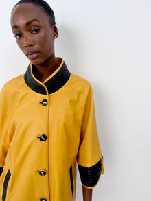 Yellow Leather Cape Jacket thumbnail 1