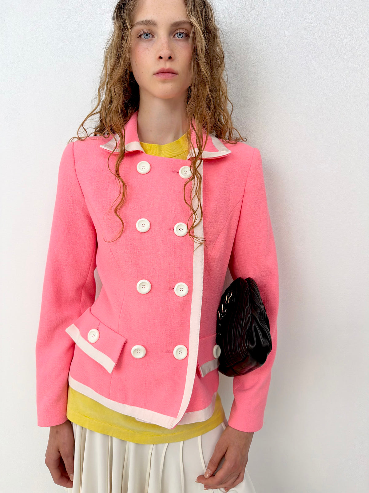 Pink & White Double Breasted Jacket