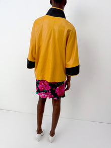 Yellow Leather Cape Jacket thumbnail 2