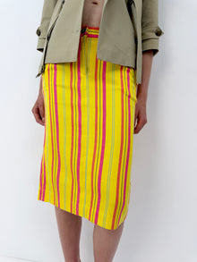 Versace Yellow Striped Knee Skirt thumbnail 2