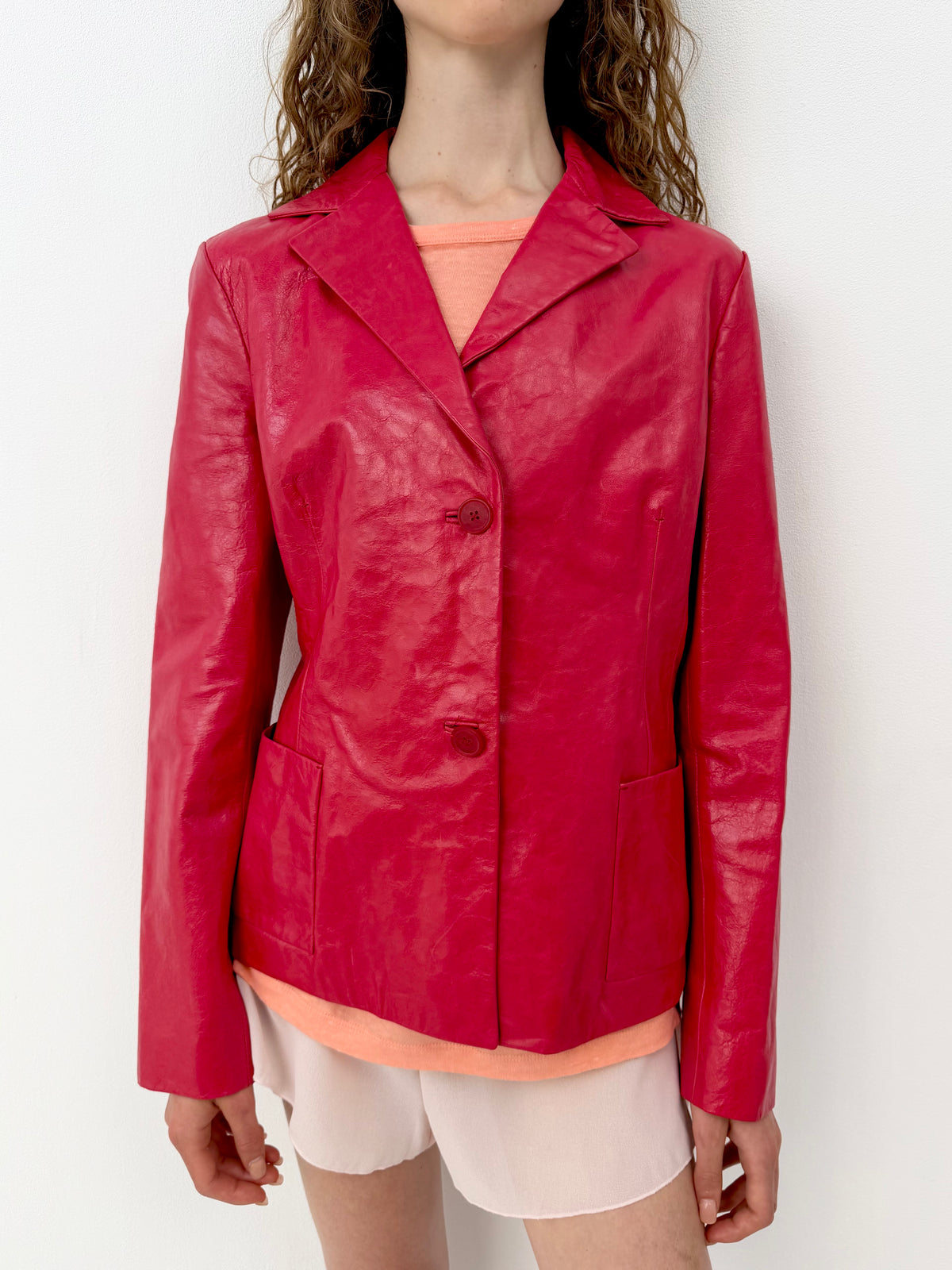 Jil Sander Red Leather Jacket