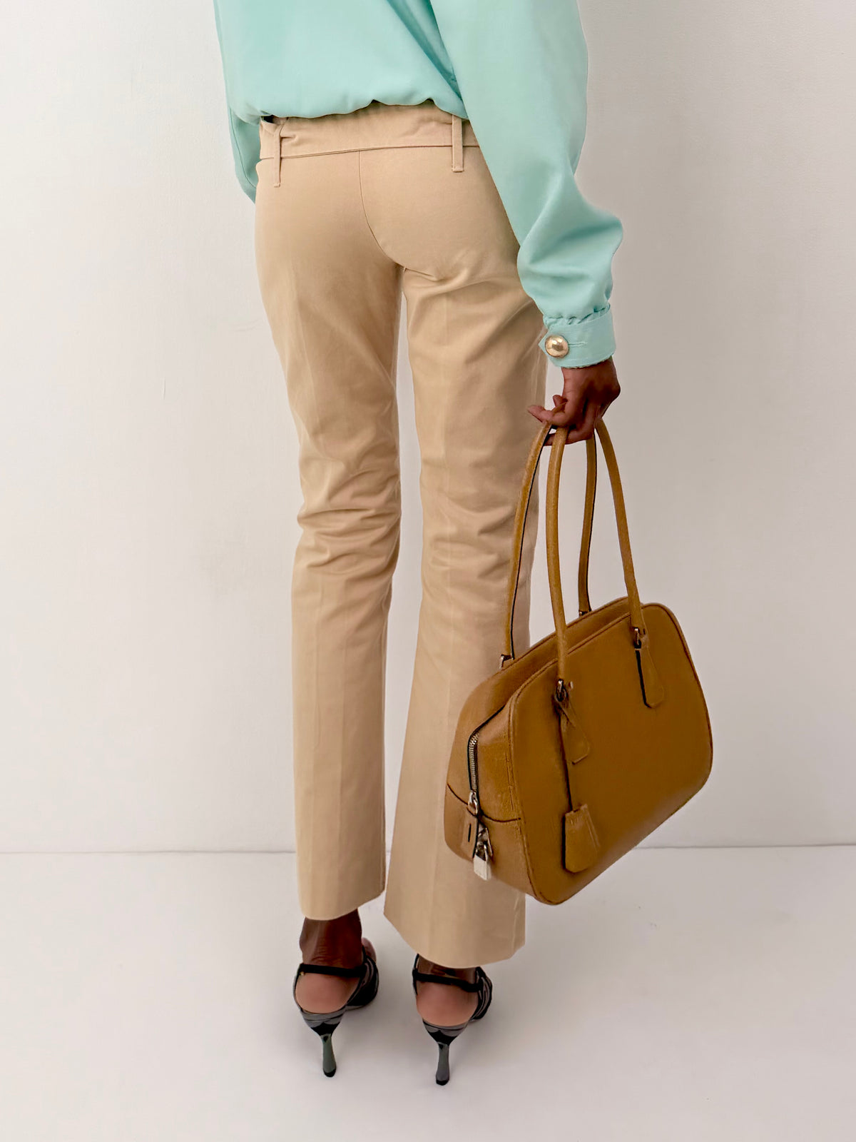 Prada Beige Belted Pants