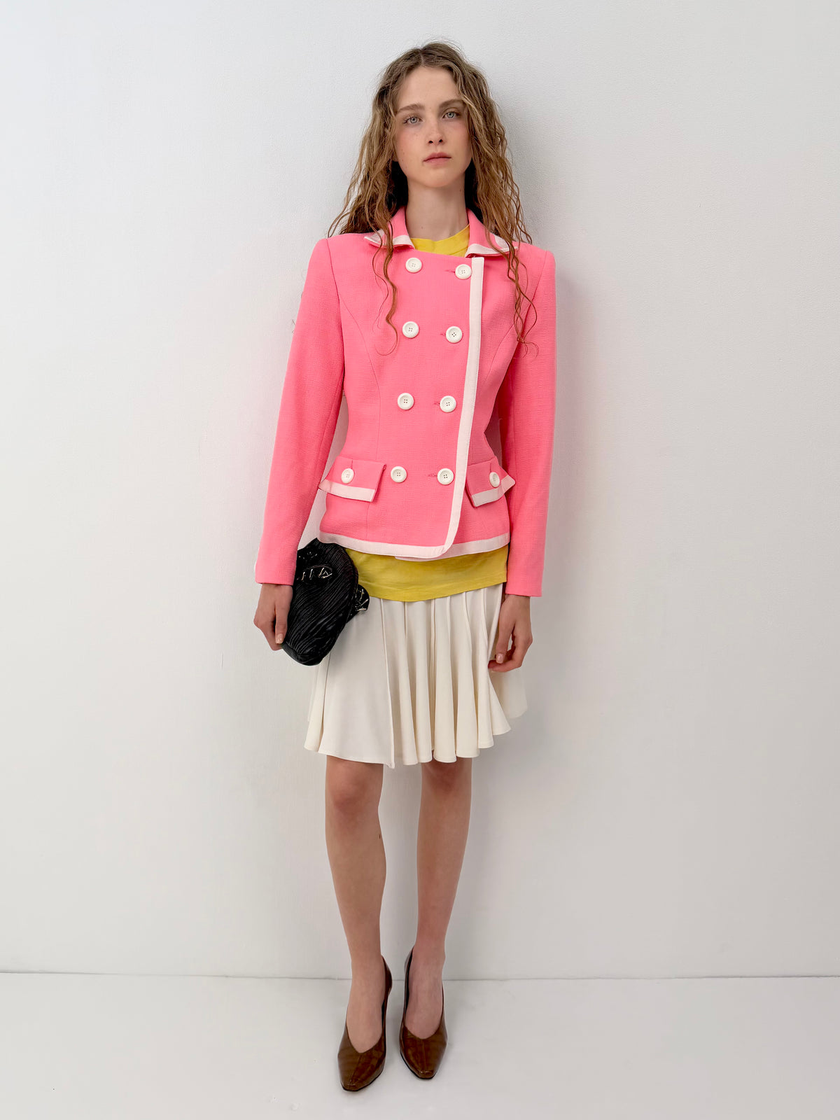 Pink & White Double Breasted Jacket