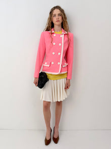 Pink & White Double Breasted Jacket thumbnail 3