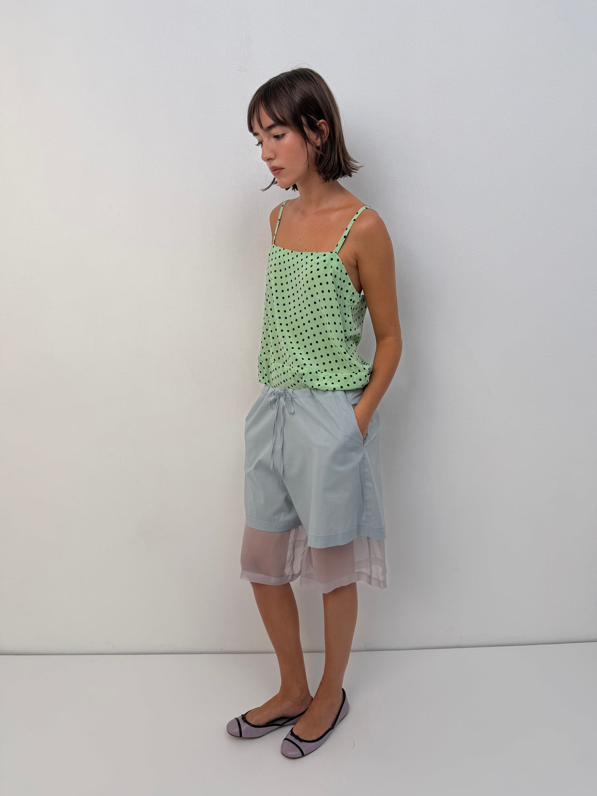 Silk & Cotton Layered Shorts
