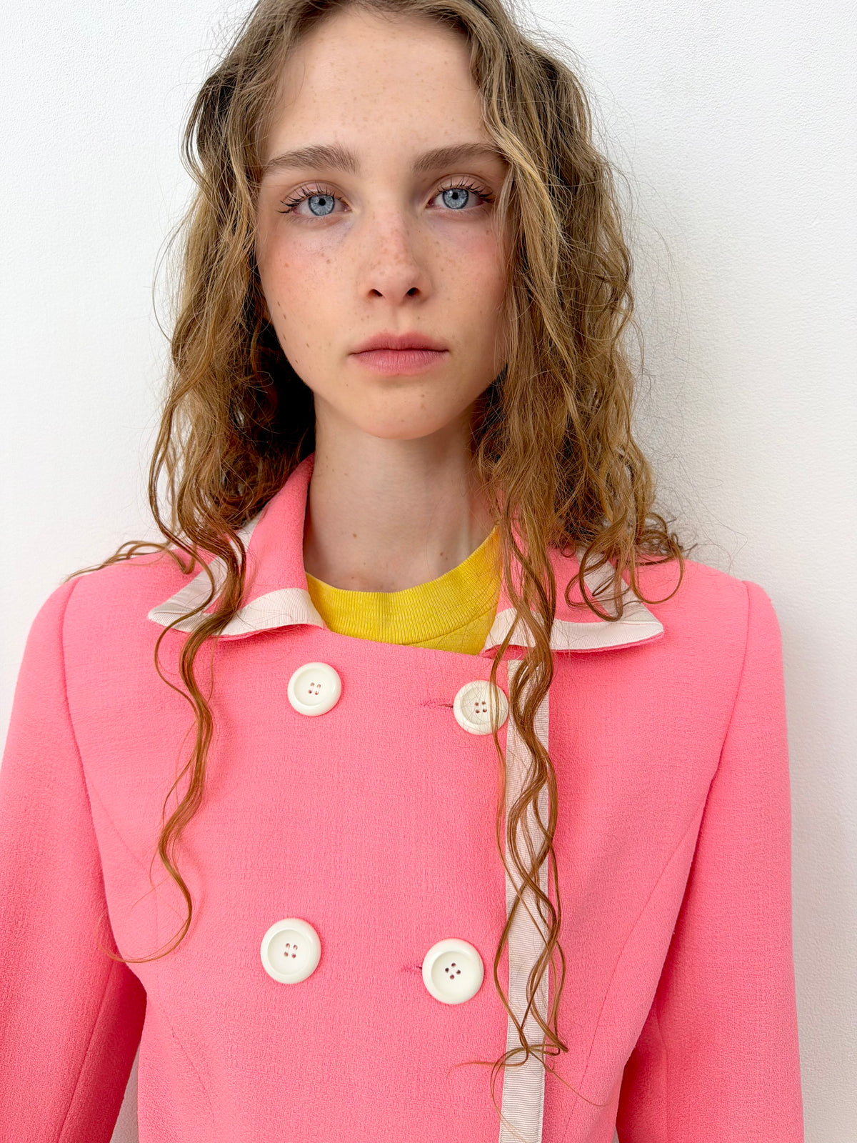 Pink & White Double Breasted Jacket