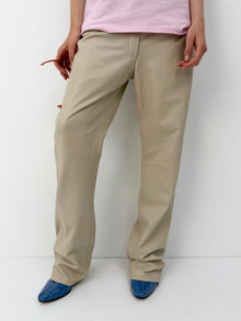 Beige Leather Pants thumbnail 4