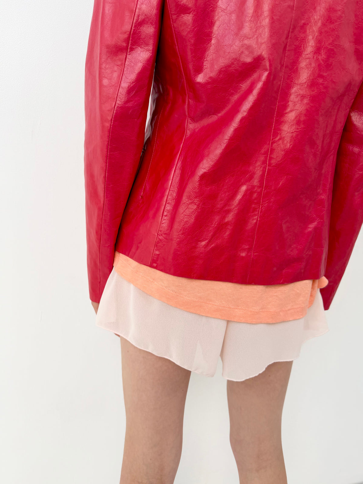 Jil Sander Red Leather Jacket
