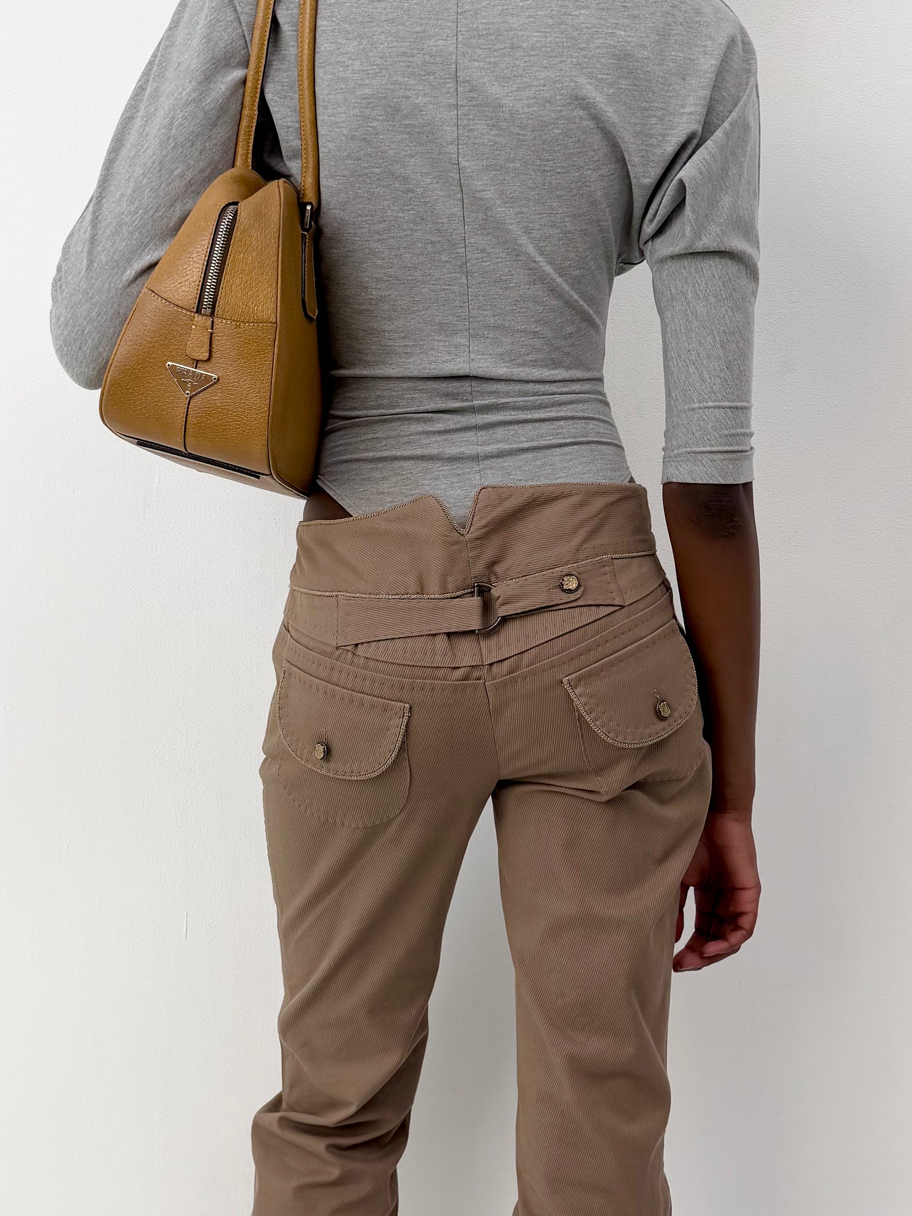 Dolce & Gabbana Brown Buttoned Pants
