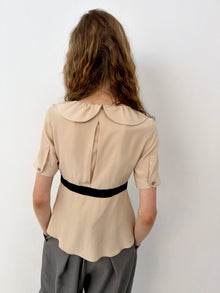 Fendi Beige & Black Bow Blouse thumbnail 4