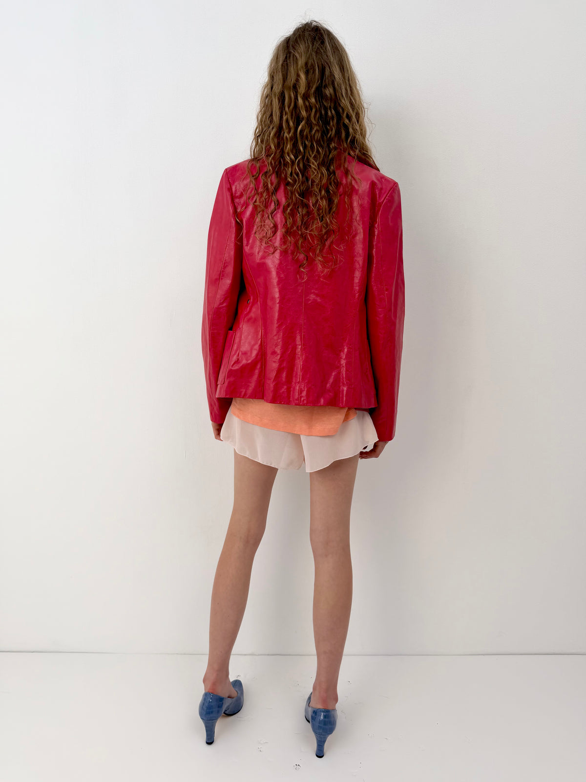 Pink Lingerie Buttoned Silk Shorts