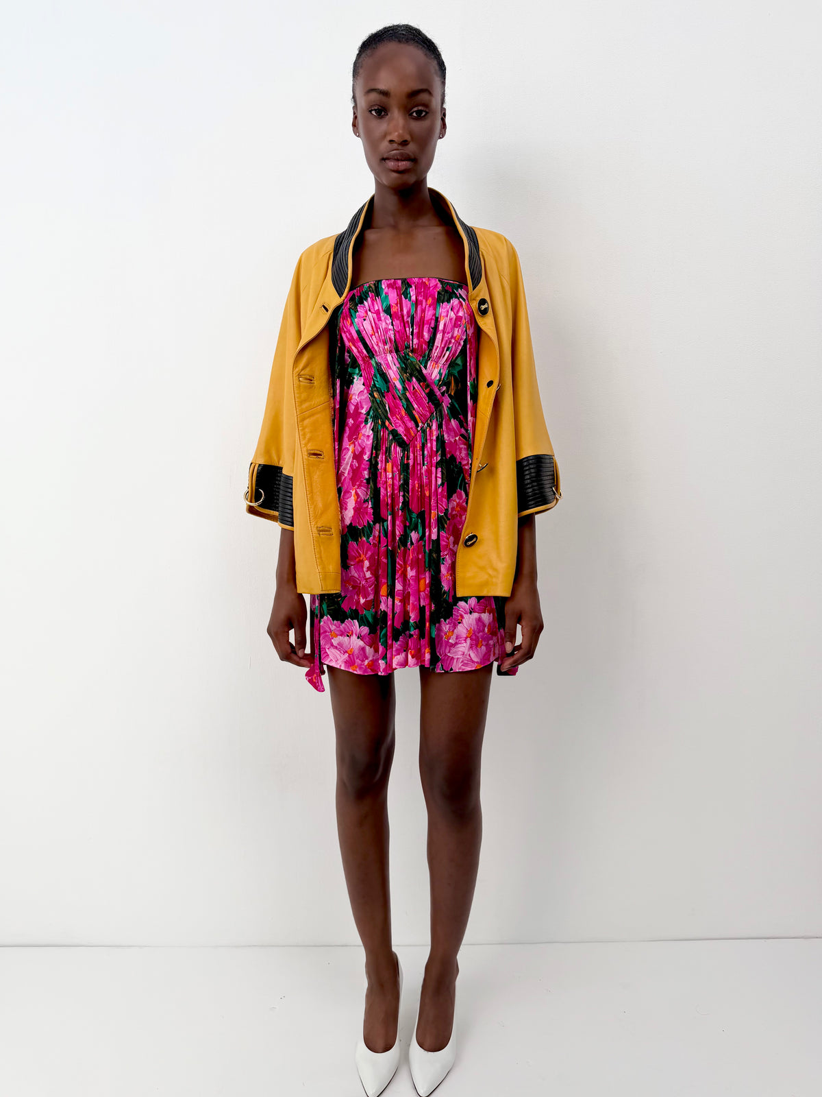 Balenciaga Floral Pleated Dress