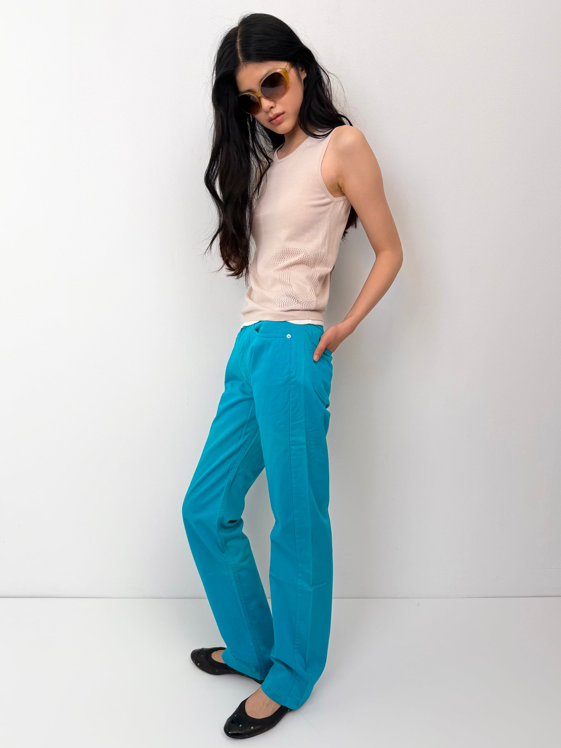 Turquoise Dries Van Noten Pants