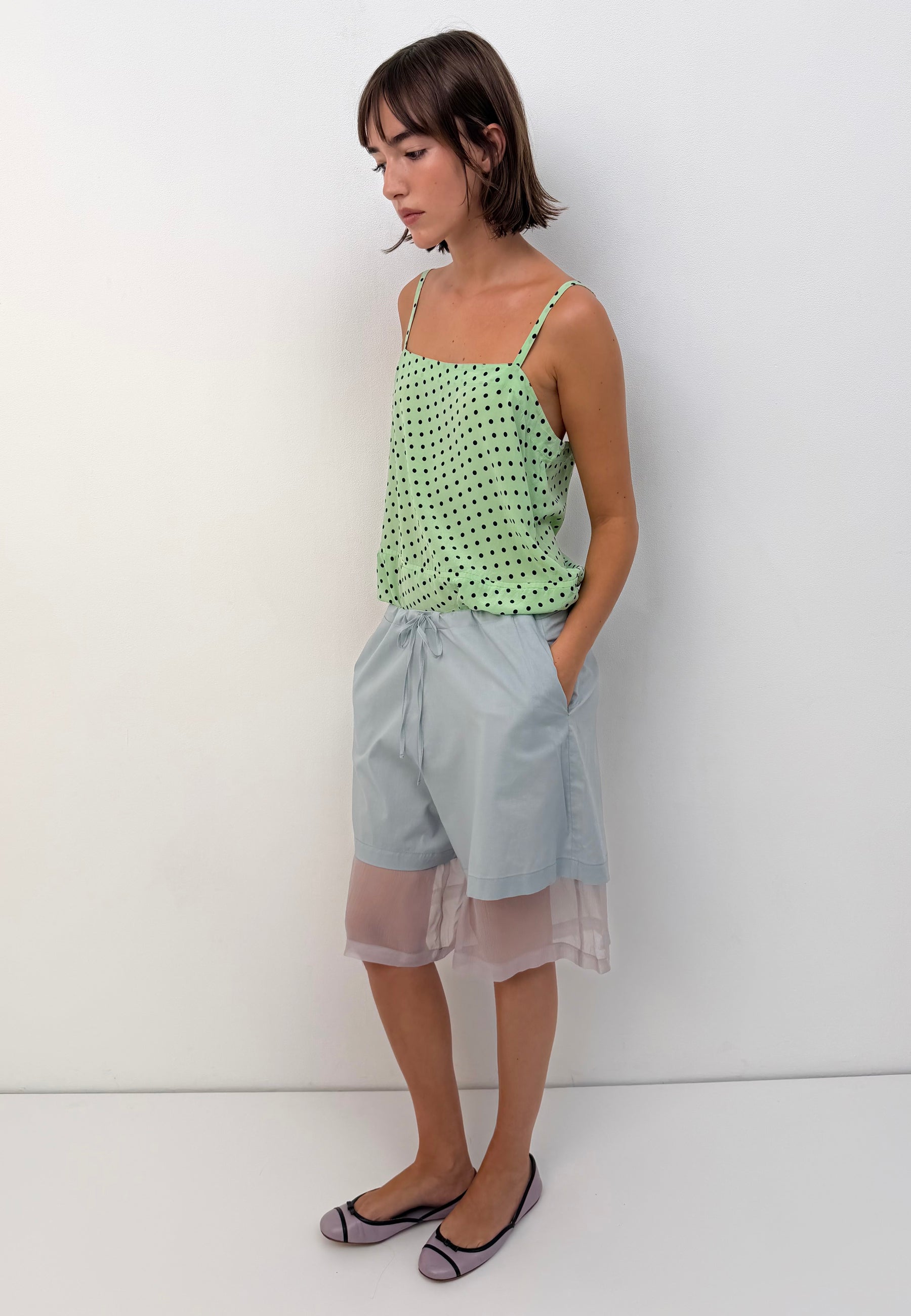 Silk & Cotton Layered Shorts