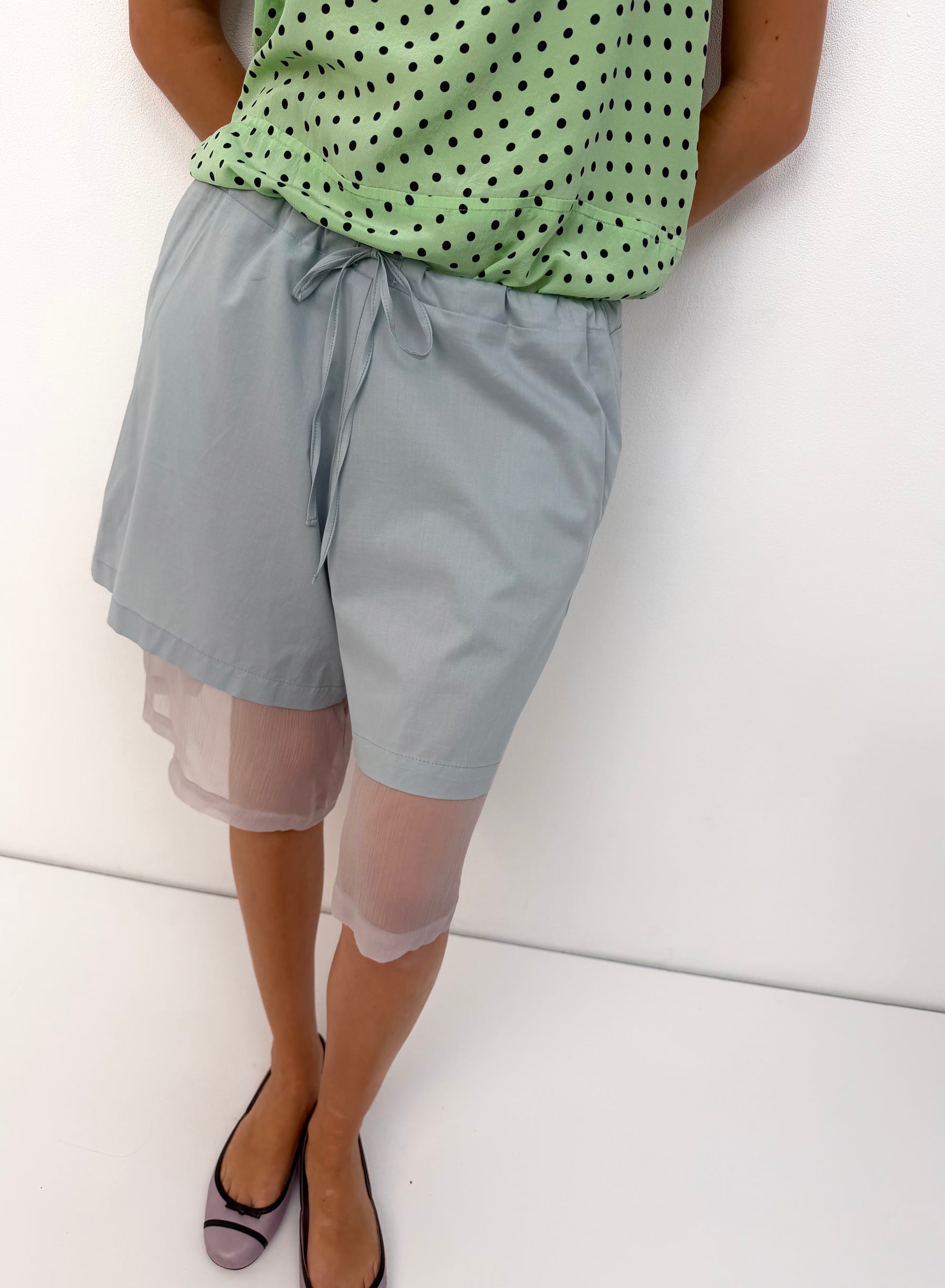 Silk & Cotton Layered Shorts