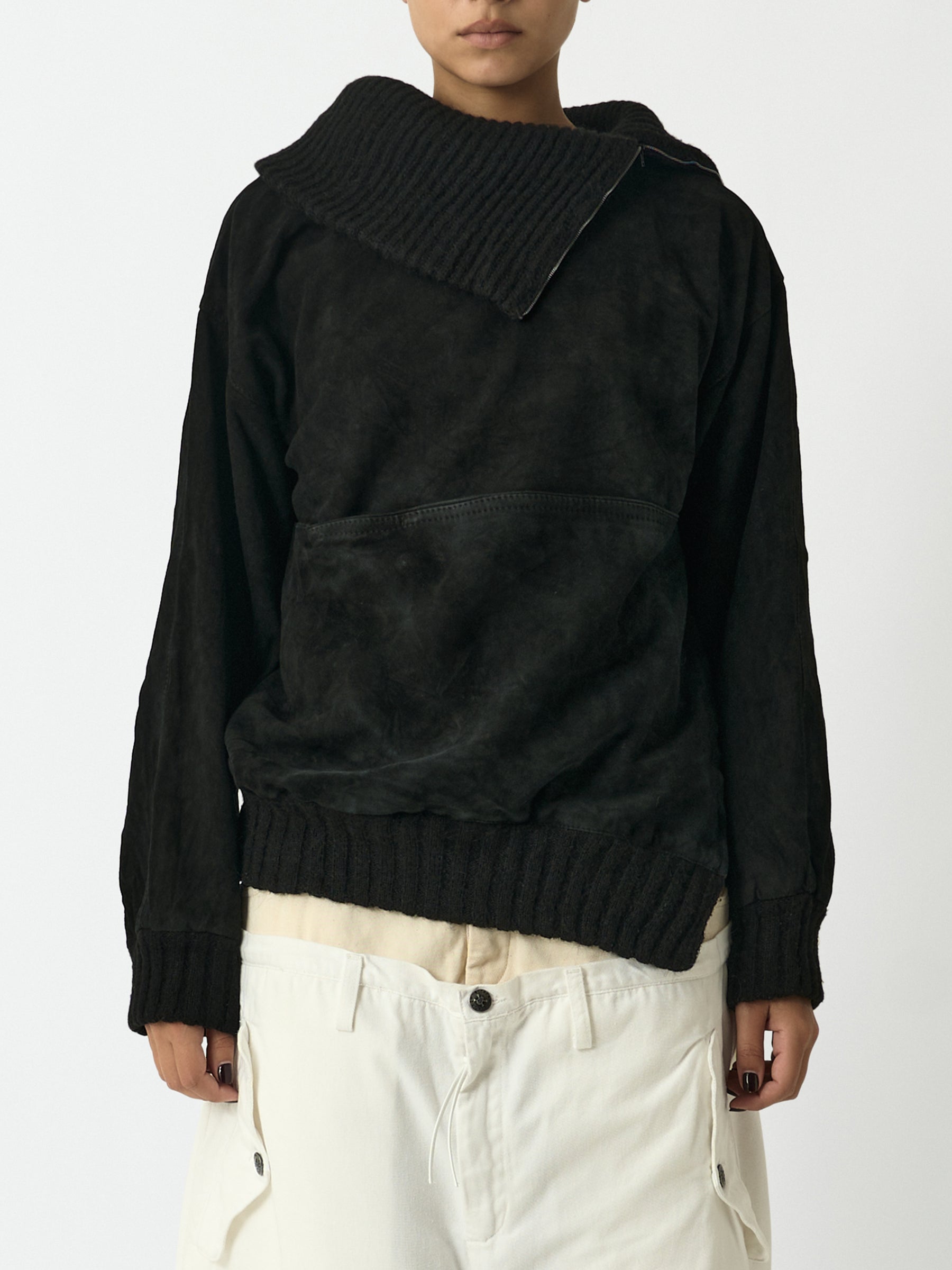 Wool and Suede Sweater - Prada