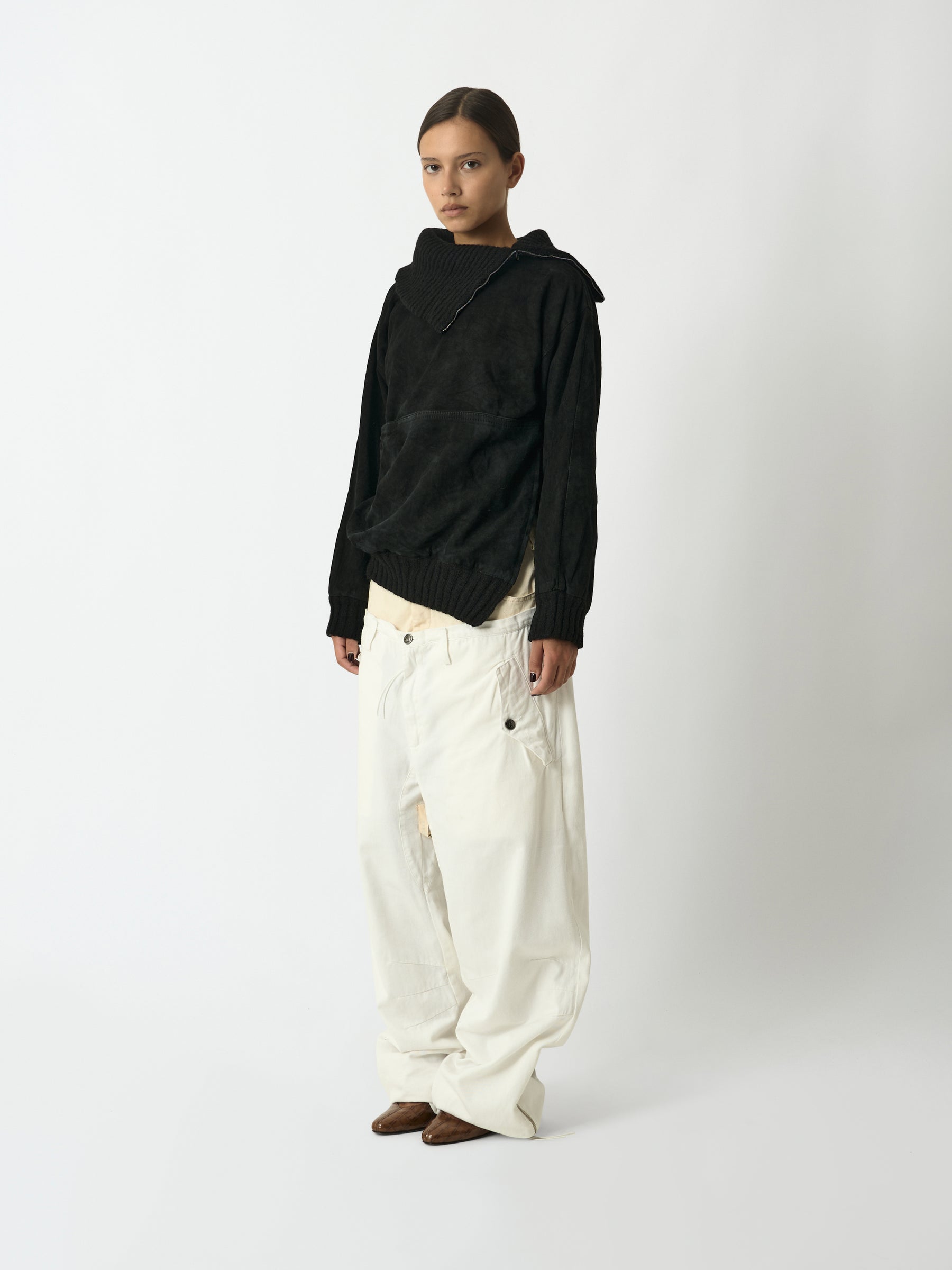 Wool and Suede Sweater - Prada