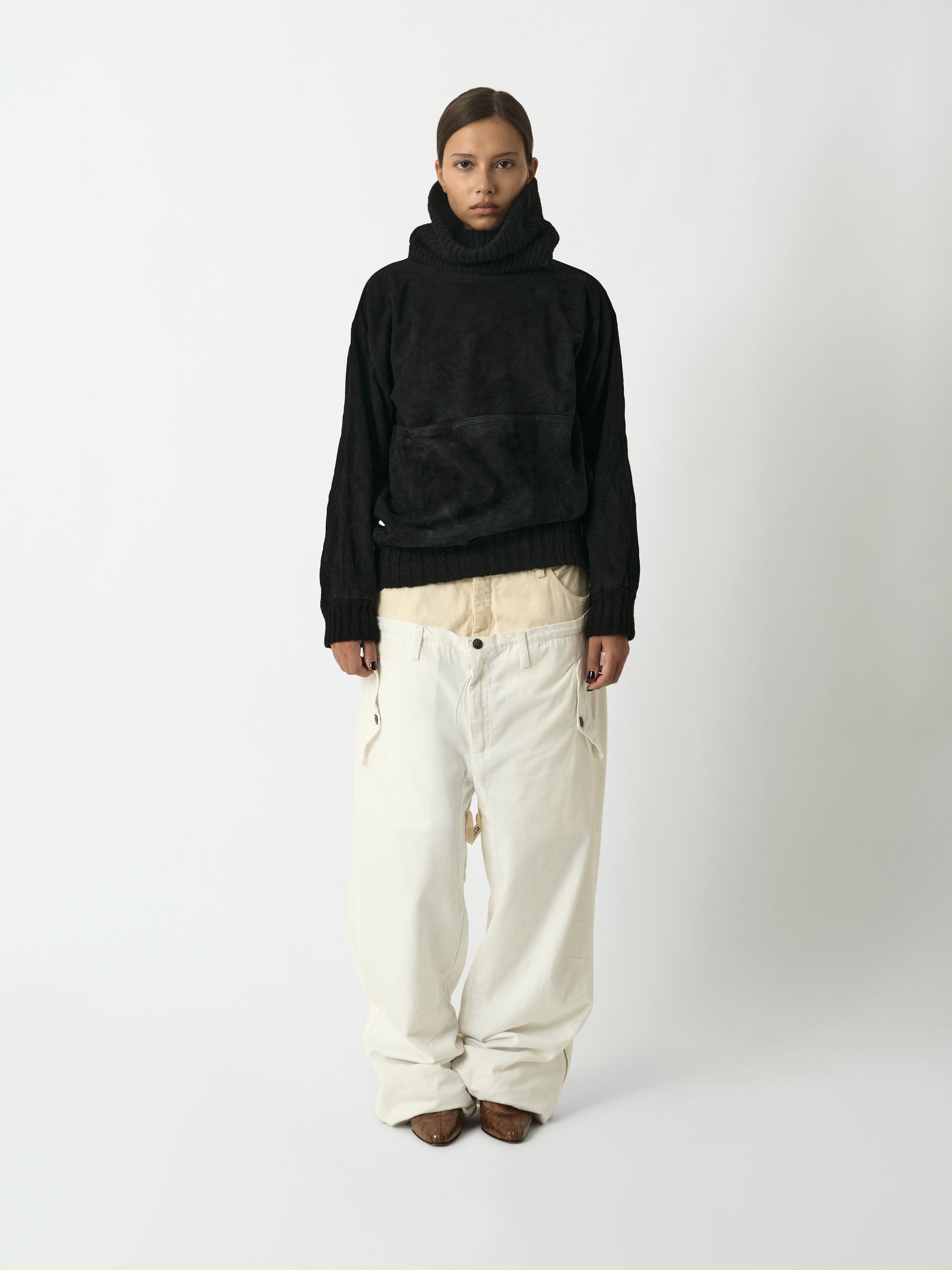 Wool and Suede Sweater - Prada
