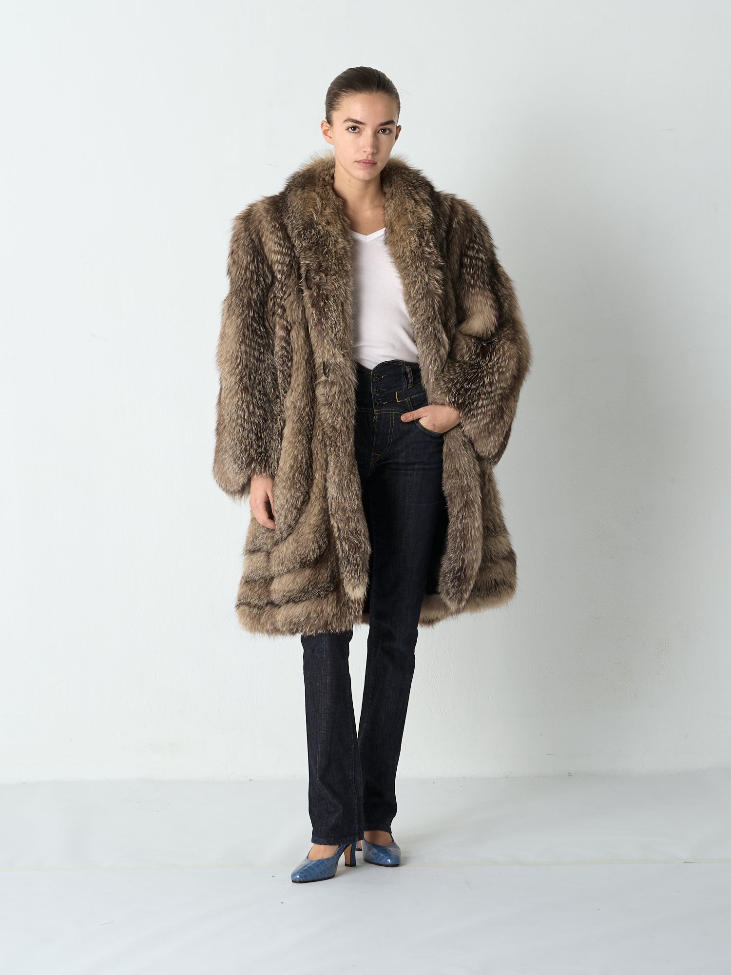 Silver Fox Fur Coat