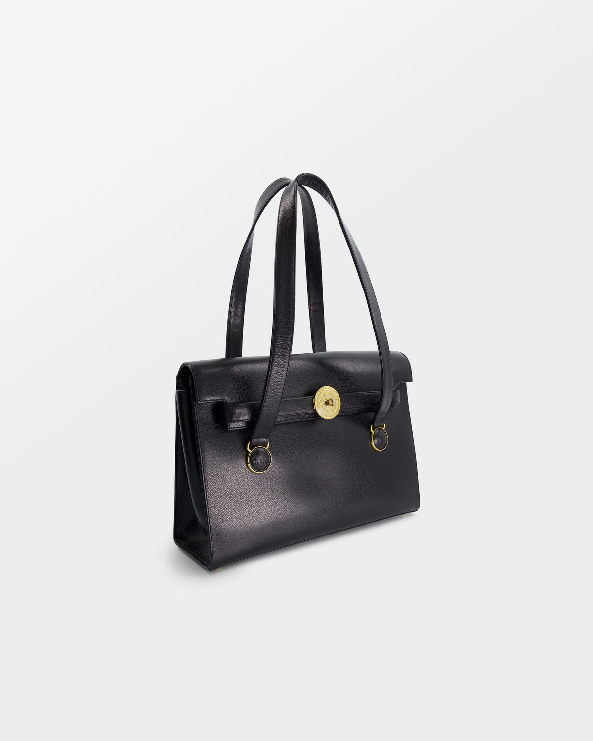 Versace Black Leather Bag Drop