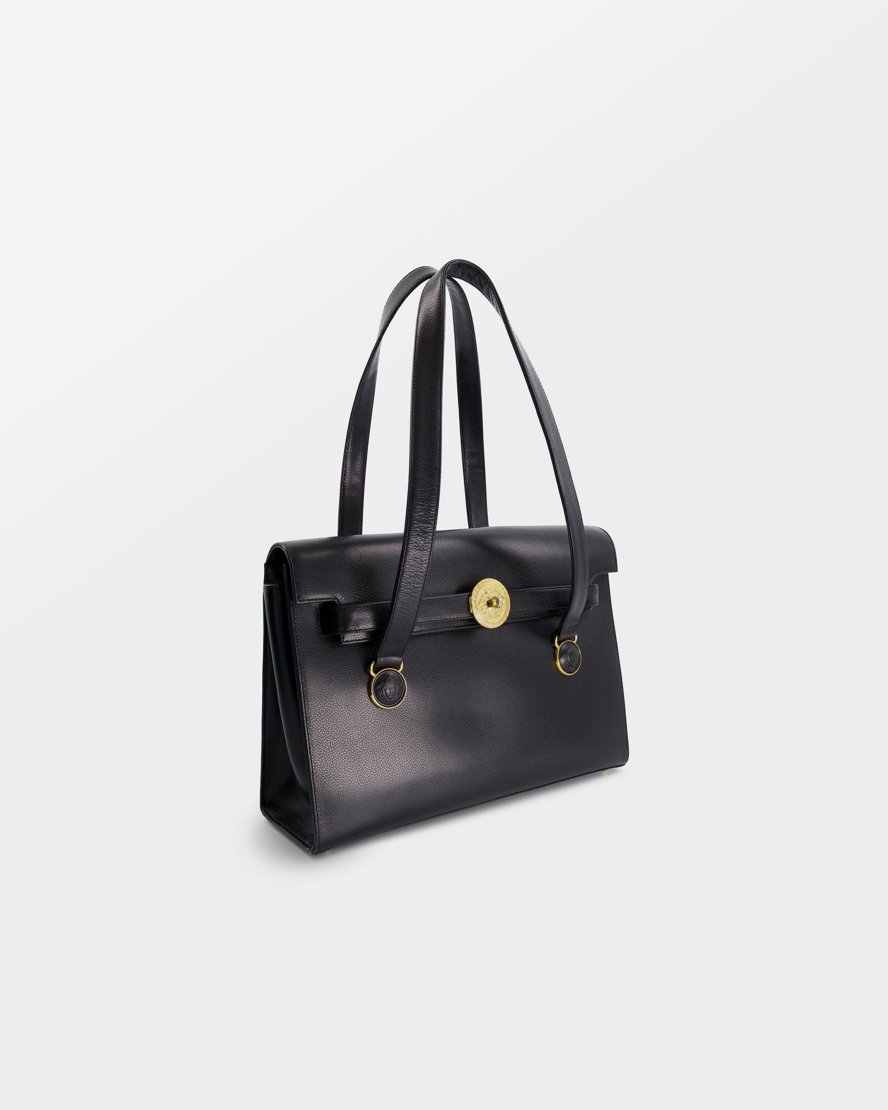 Versace Black Leather Bag Drop