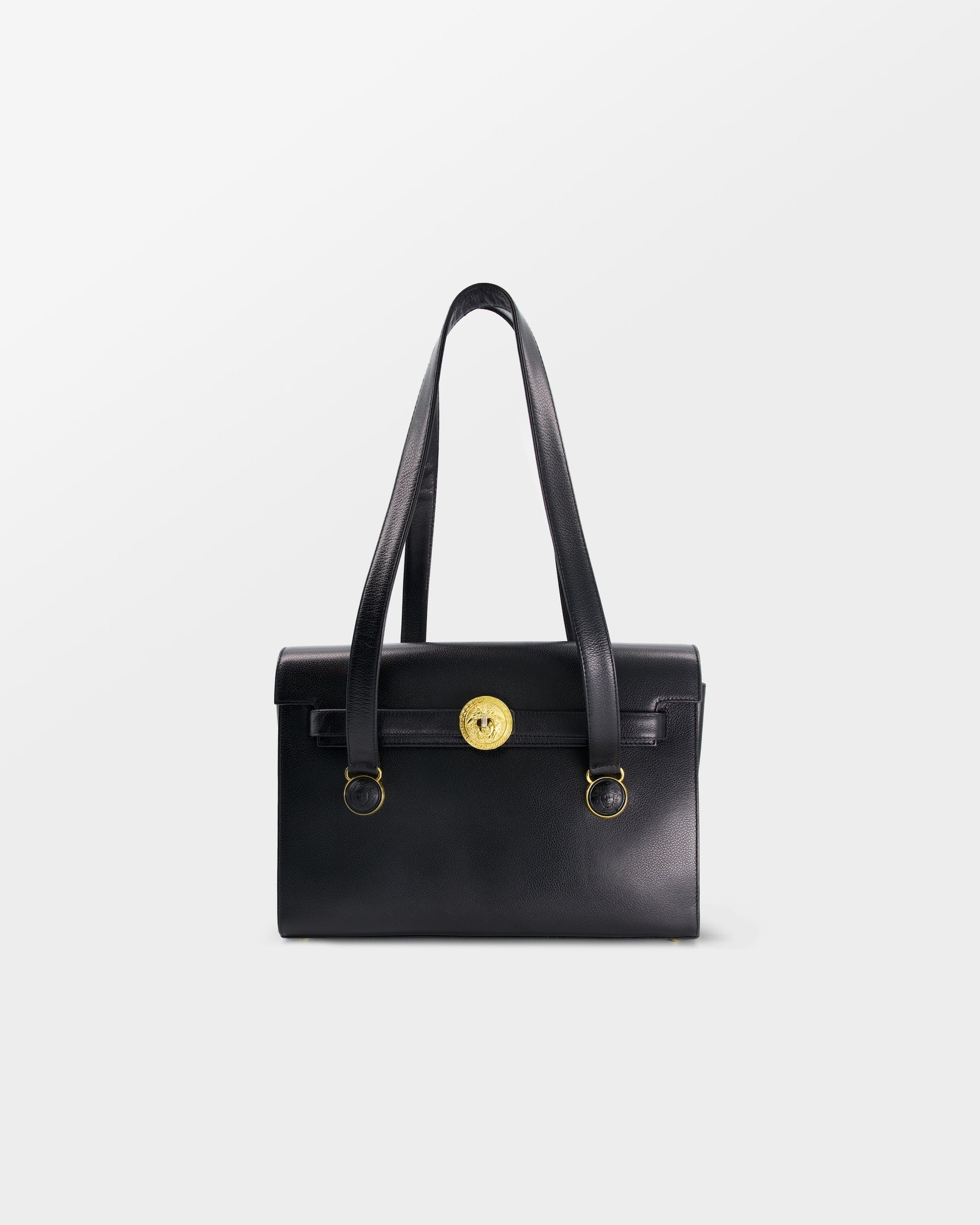 Versace Black Leather Bag Drop