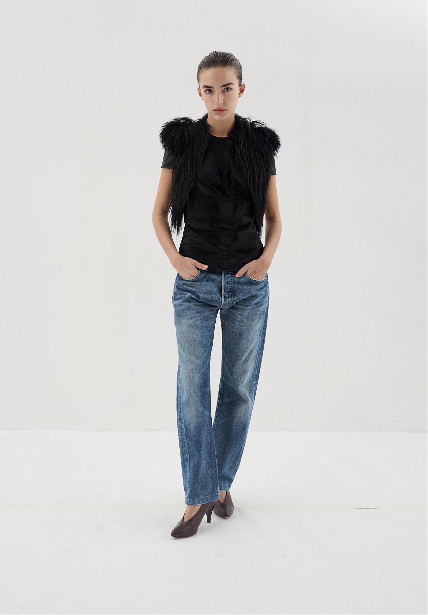 Leather and Fur Top - Plein Sud