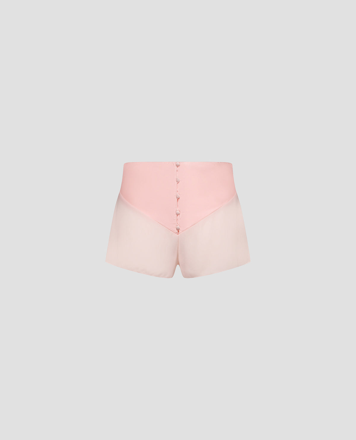 Pink Lingerie Buttoned Silk Shorts