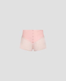 Pink Lingerie Buttoned Silk Shorts thumbnail 5