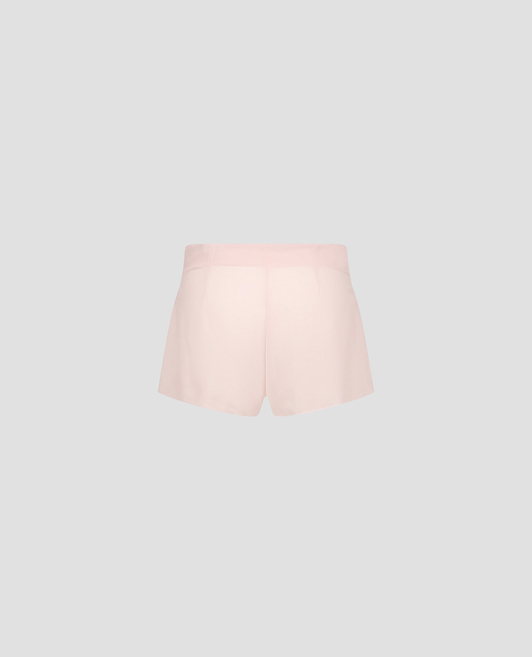 Pink Lingerie Buttoned Silk Shorts